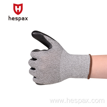 Hespax Oem Custom Working Gripped Industrial Nitrile Gloves